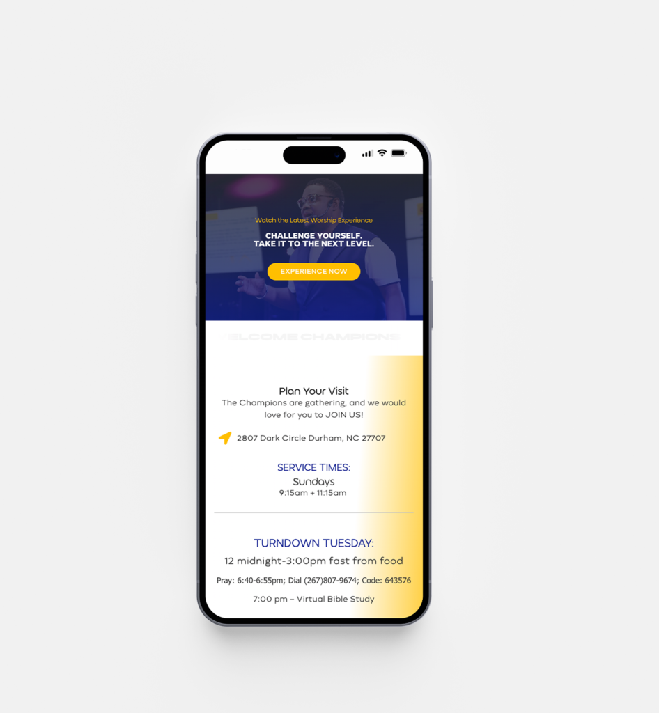 Mobile optimized giving interface for Triumphant Church designed for secure and easy tithes and offerings